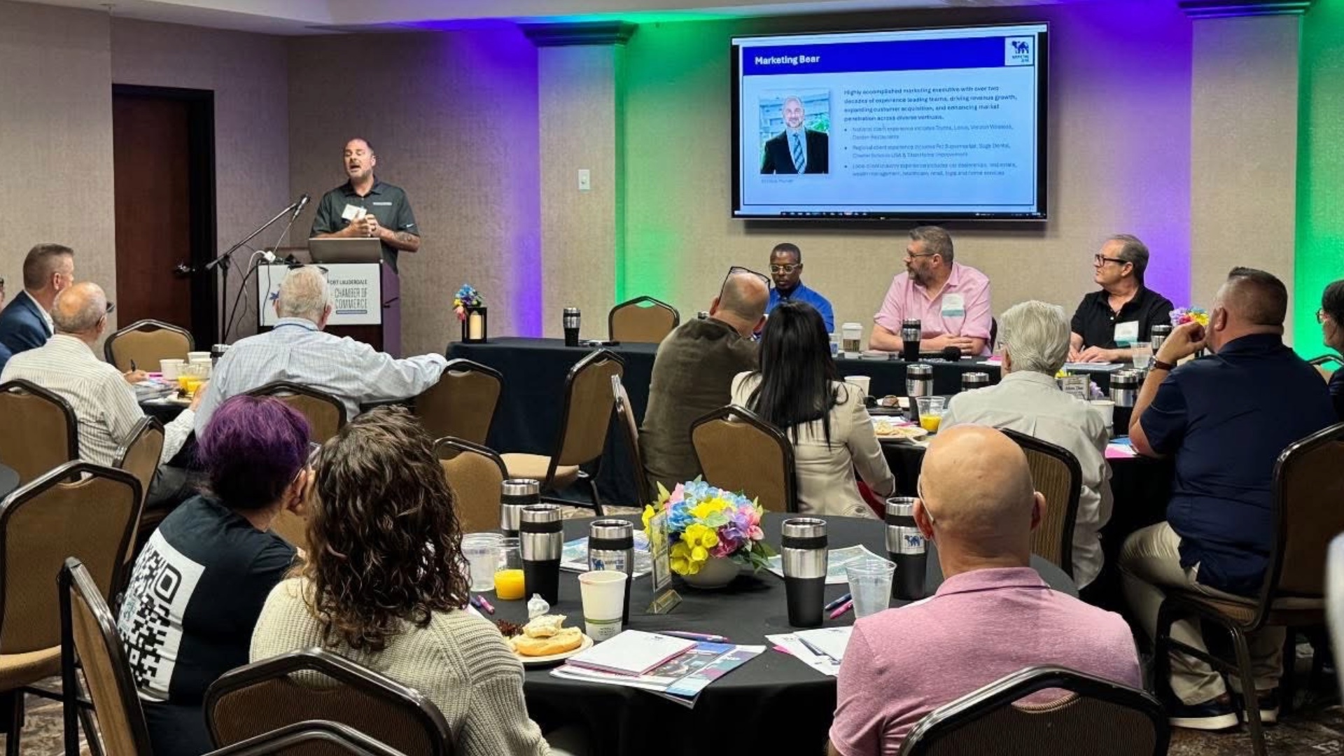 Ed Kitsos presenting at a GFLGLCC luncheon